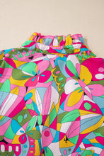 Load image into Gallery viewer, Pink Abstract Printed Lantern Sleeve Buttoned Mini Dress
