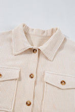 Load image into Gallery viewer, Oatmeal Textured Flap Pockets Buttoned Plus Size Shacket
