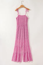 Load image into Gallery viewer, Phalaenopsis Thin Straps Smocked Bodice Wide Leg Floral Jumpsuit
