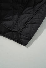 Load image into Gallery viewer, Black Quilted High Neck Button Up Pocket Vest Coat

