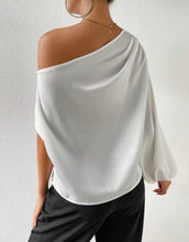 Load image into Gallery viewer, White Off the Shoulder Satin Blouse
