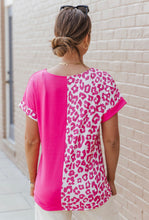 Load image into Gallery viewer, Rose Pink Half Leopard Top
