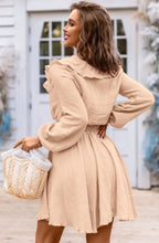 Load image into Gallery viewer, Khaki Textured Ruffled Dress
