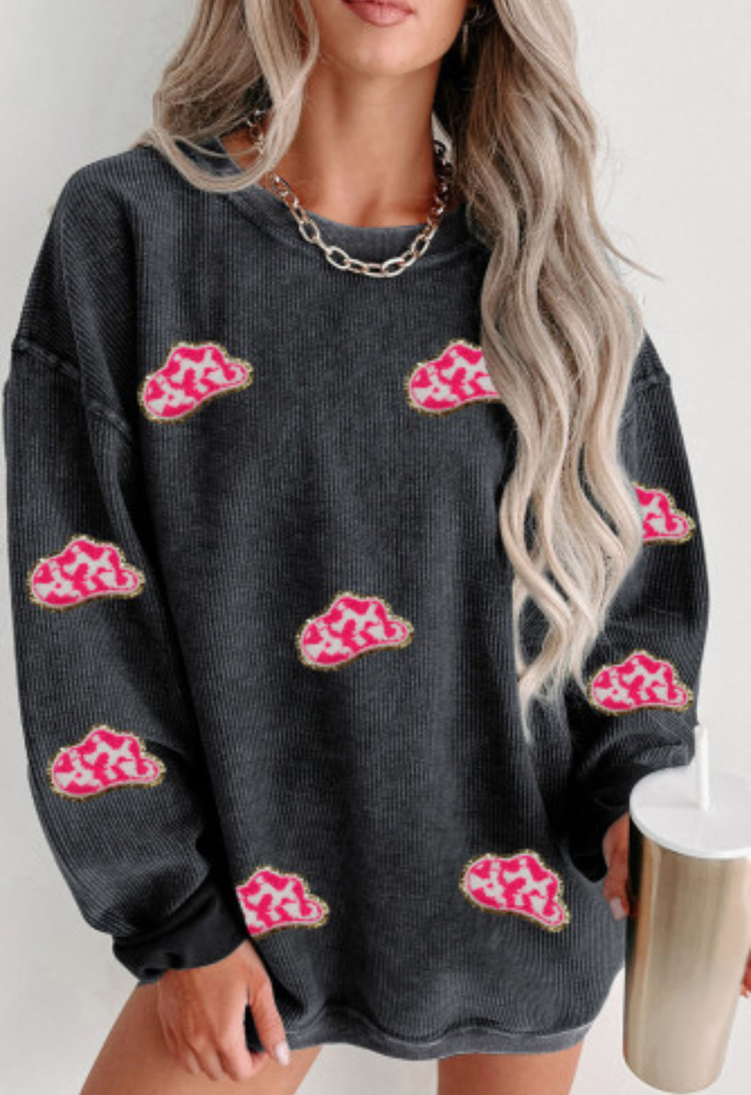 Glitter Cowboy Patch Sweater