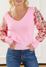 Load image into Gallery viewer, Baby Pink Sequin Long-sleeve Sweater
