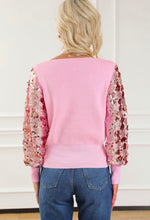 Load image into Gallery viewer, Baby Pink Sequin Long-sleeve Sweater
