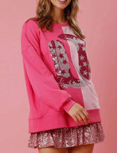 Load image into Gallery viewer, Pink Sequin Cowboy Boots Sweater
