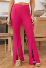 Load image into Gallery viewer, Rose Pink Split Hem High Waist Pants
