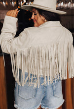 Load image into Gallery viewer, White Fringe Plus Size Crop Jacket
