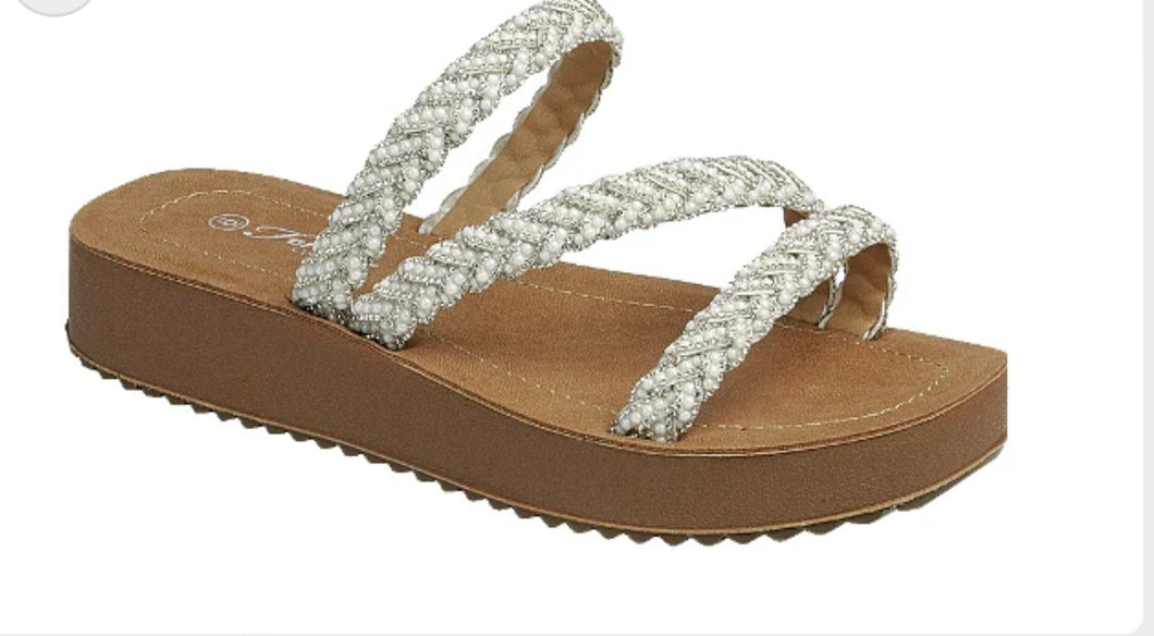 White Bling Multi Strappy Sandals