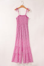 Load image into Gallery viewer, Phalaenopsis Thin Straps Smocked Bodice Wide Leg Floral Jumpsuit

