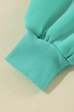 Load image into Gallery viewer, Mint Green Half Zip Kangaroo Pocket Drop Shoulder Hoodie
