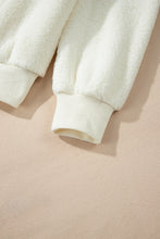 Load image into Gallery viewer, Beige Sherpa HOWDY Patched Pullover Sweatshirt
