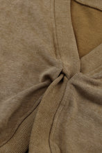 Load image into Gallery viewer, Khaki Exposed Seam Twist Open Back Oversized Sweatshirt
