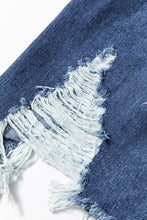 Load image into Gallery viewer, Sky Blue Light Wash Distressed Frayed Long Denim Jacket
