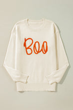Load image into Gallery viewer, Apricot Boo Knitted Pattern Ribbed Edge Drop Shoulder Sweater
