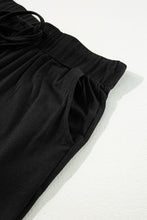 Load image into Gallery viewer, Black Split Long Cardigan and Skinny Pants Lounge Set
