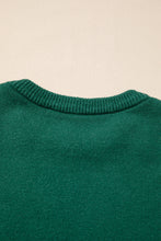 Load image into Gallery viewer, Evergreen Pearled Drop Shoulder Round Neck Sweater
