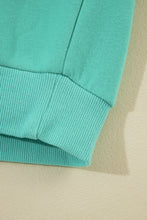 Load image into Gallery viewer, Mint Green Half Zip Kangaroo Pocket Drop Shoulder Hoodie
