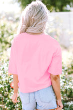 Load image into Gallery viewer, Pink Fringed Sequin Crop T-shirt
