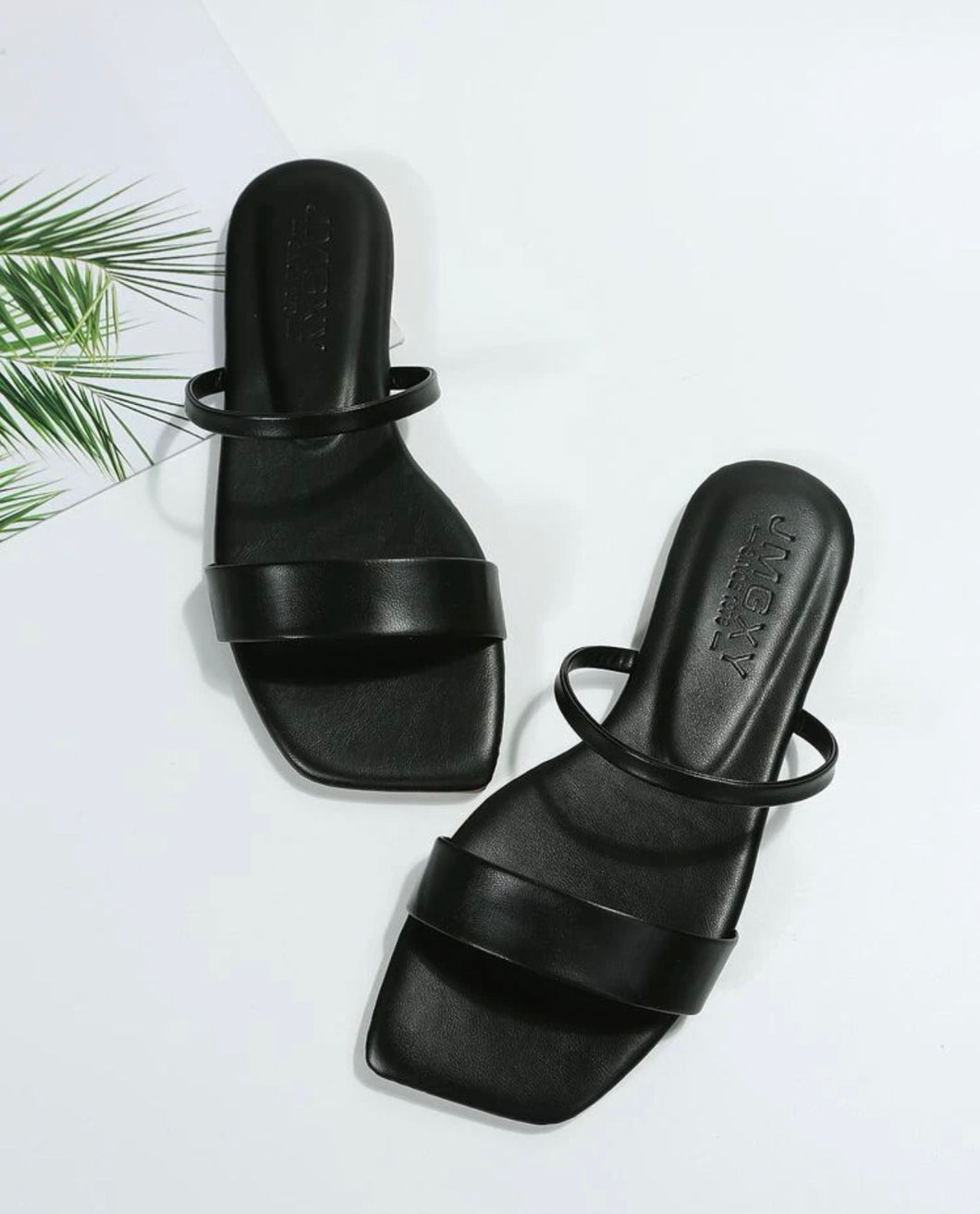 Black Double Strap Sandal