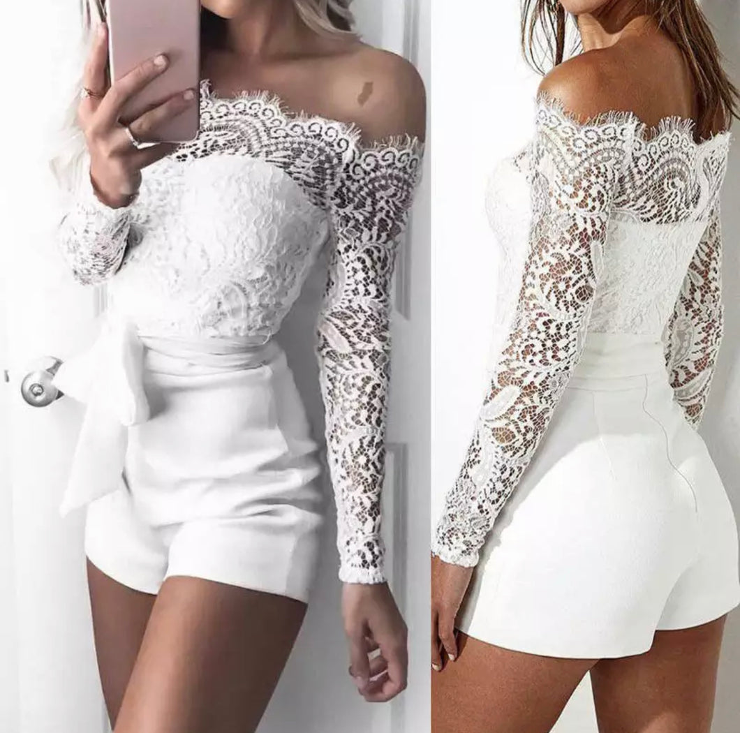 White Lace Romper