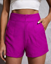 Load image into Gallery viewer, Magenta High Waist Pocket Shorts
