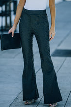 Load image into Gallery viewer, Leopard Print Faux Leather High Waist Flare Pants
