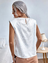 Load image into Gallery viewer, White Satin Leopard Blouse
