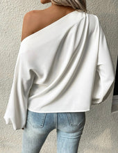 Load image into Gallery viewer, White Asymmetrical Blouse
