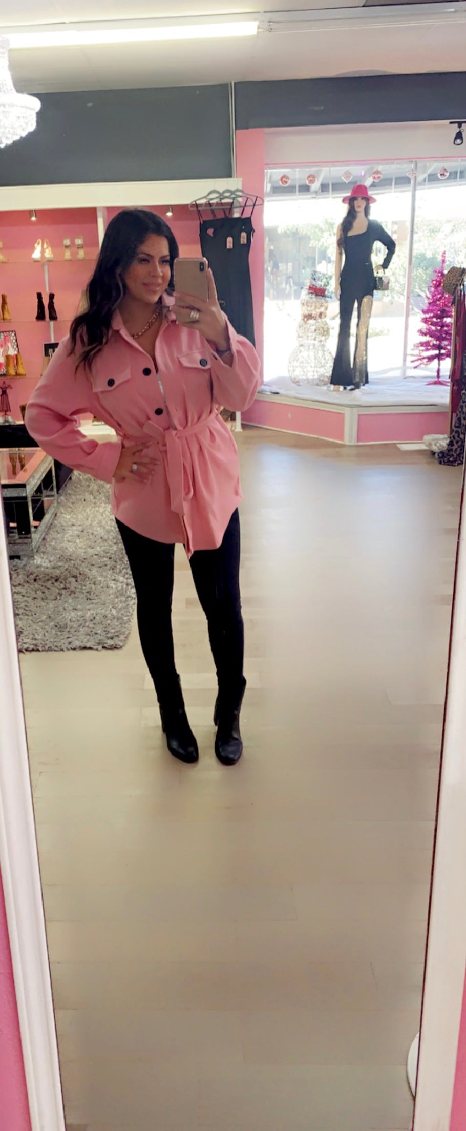 Light Pink Button Up Coat