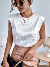 Load image into Gallery viewer, White Satin Leopard Blouse
