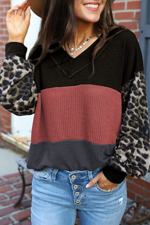 Black w/Red Wild Leopard Long Sleeve