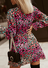 Load image into Gallery viewer, Rose V Neck Leopard Dress
