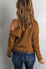 Load image into Gallery viewer, Distressed One Shoulder Sweater
