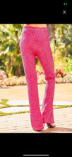 Load image into Gallery viewer, Fuchsia Sequin Flare Pants
