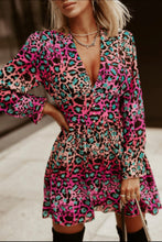 Load image into Gallery viewer, Rose V Neck Leopard Dress
