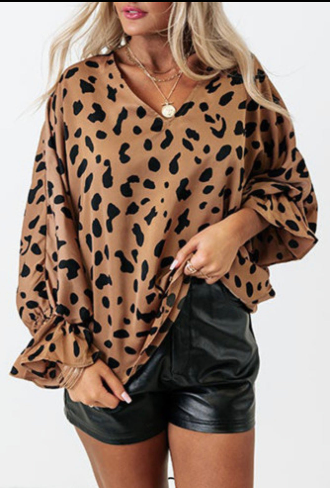 Leopard Ruffled Blouse