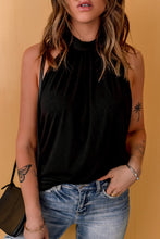 Load image into Gallery viewer, Black High Neck Tie Top
