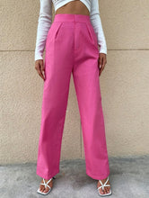 Load image into Gallery viewer, Pink High Waist Straight Leg Pants
