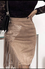 Load image into Gallery viewer, Suede Leather Fringe Skirt
