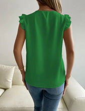 Load image into Gallery viewer, Green Lace Ruffle Blouse
