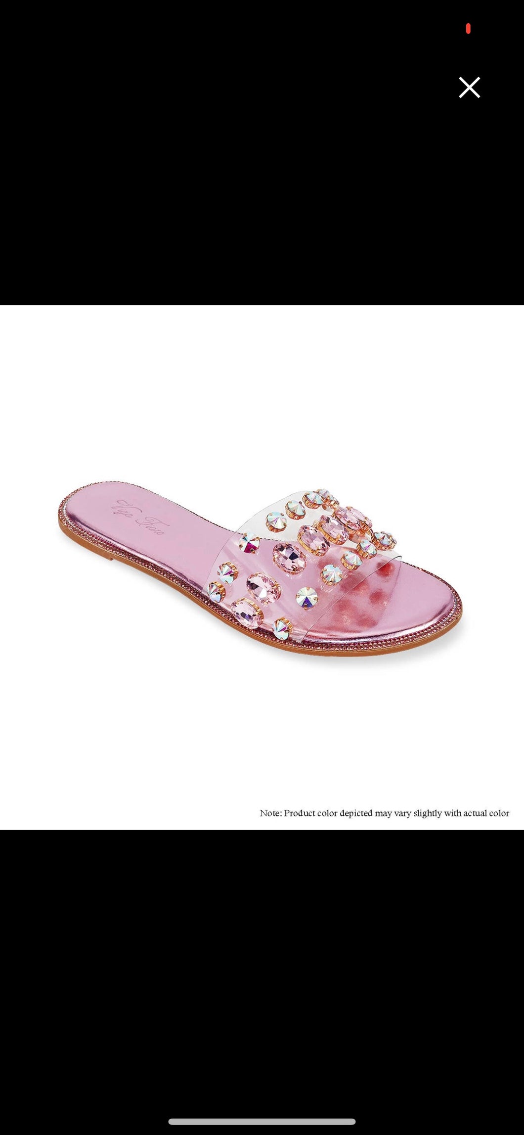 Metallic Pink Sandals with Bling Accent