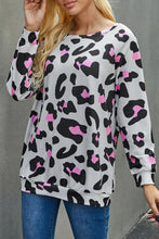 Load image into Gallery viewer, Gray Leopard Long Sleeve Top
