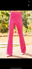 Load image into Gallery viewer, Fuchsia Sequin Flare Pants
