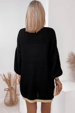 Load image into Gallery viewer, Black with Tan Contrast Cardigan
