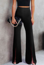 Load image into Gallery viewer, Black High Waist Pants w/ Front Slit

