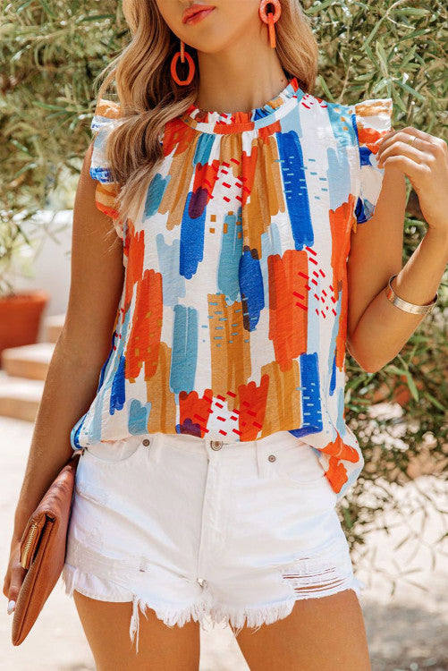 Multicolor Ruffle Tank Top