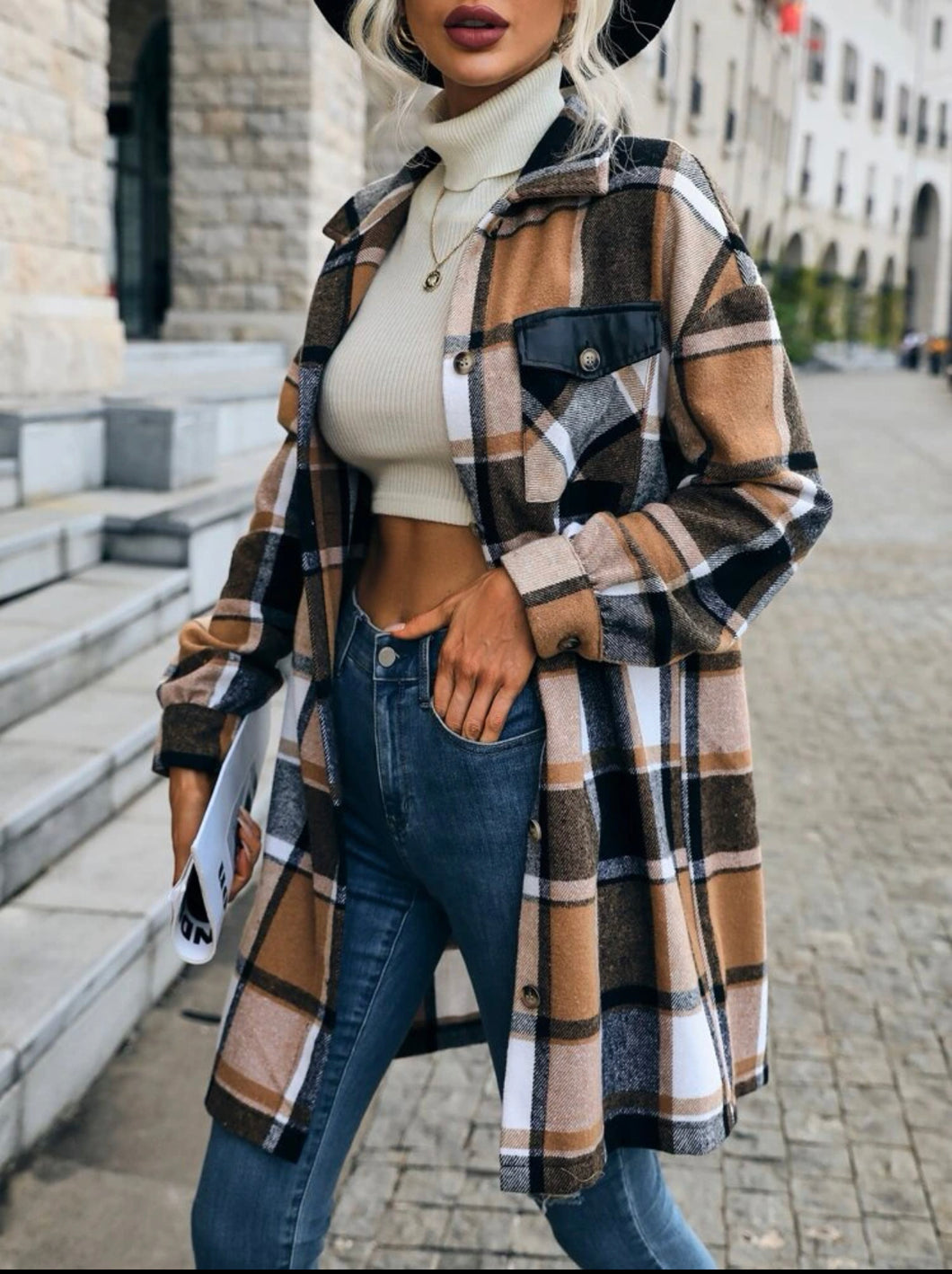 Brown Plaid Shacket