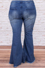 Load image into Gallery viewer, Plus Size Distressed Bell Bottom Jeans
